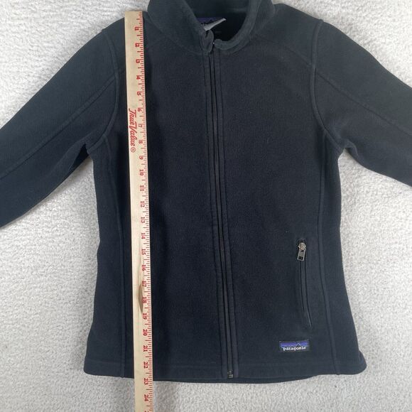 Patagonia Synchilla Sweater Womens Small Black Full Zip Slimming Broken Zip Tab - Picture 7 of 16